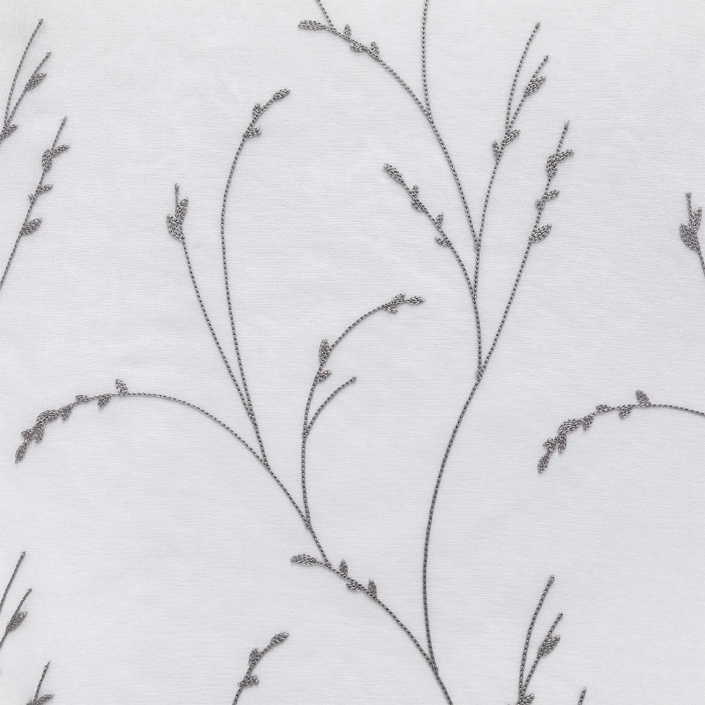 MRTREES Leaves Embroidered Sheer Curtains Tulle Voile Curtains for Living Room Bedroom Kitchen Window Treatment Drapes MRTREES Leaves Embroidered Sheer Curtains Tulle Voile Curtains for Living Room Bedroom Kitchen Window Treatment Drapes