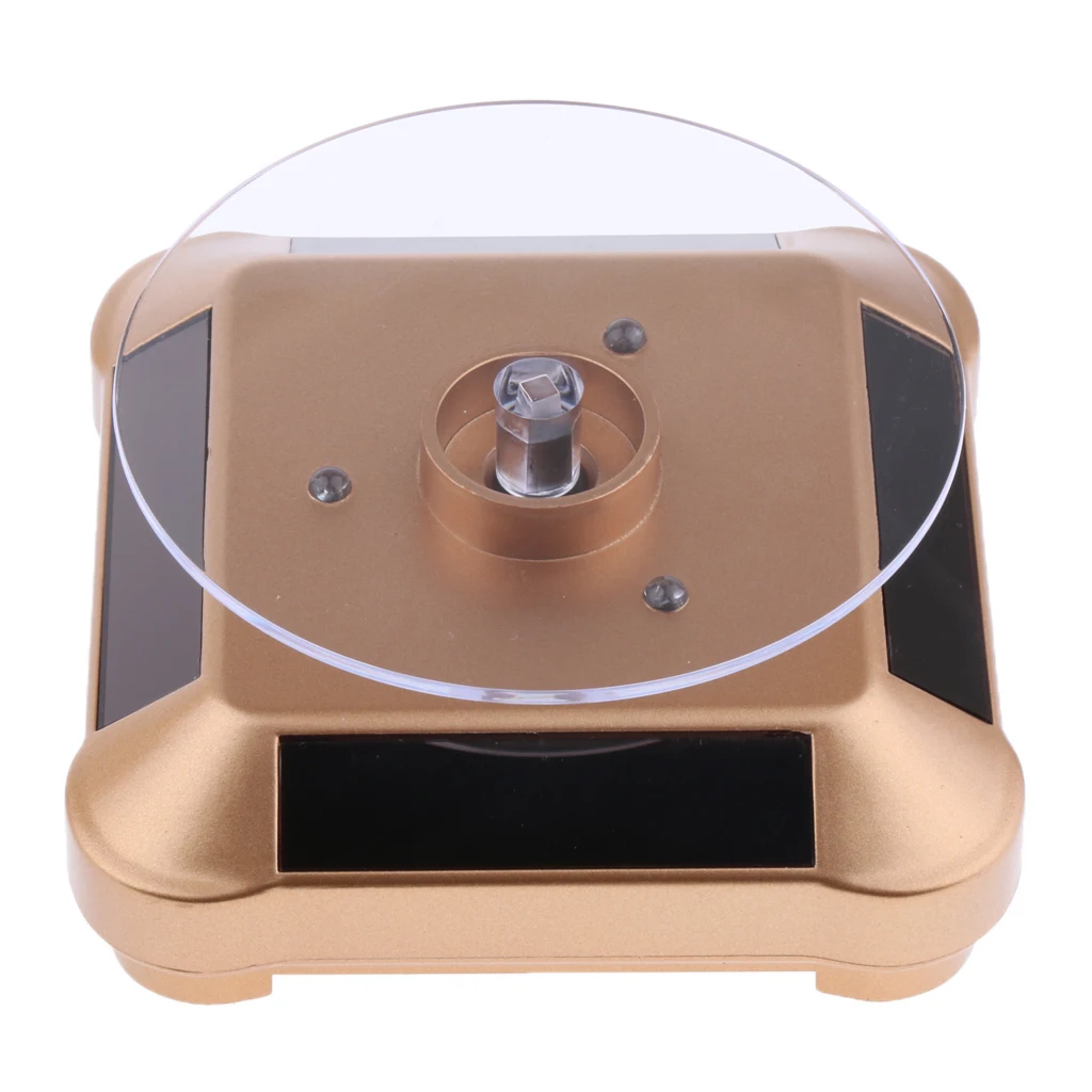 Solar Powered Rotary Display Stand Turn Table Changing Color Lights, helps catch customer's eyes