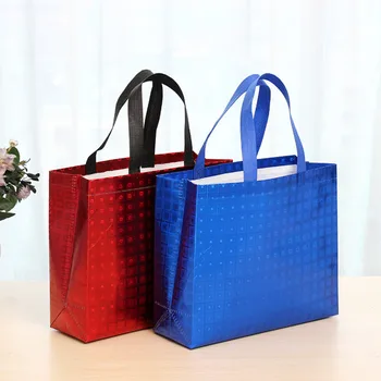 

Fashion Laser Shopping Bag Foldable Eco Bag Large Reusable Shopping Bag Tote Waterproof Fabric Non-woven Bag Pouch Tote handbag
