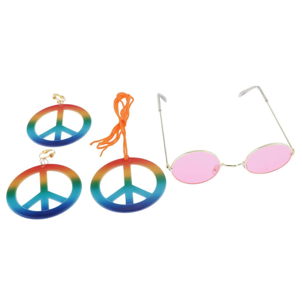 Комплект из 3 предметов Hippie peace-идеальный аксессуар для карнавала и Косплея