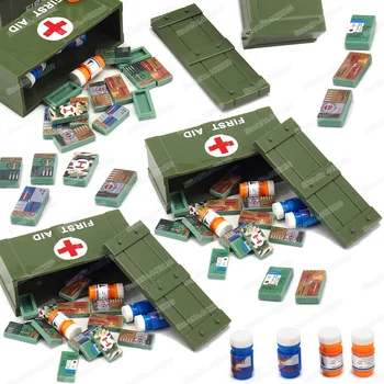 전쟁 블록 구조 상자 빌딩블록 장비 Moc 군사 WW2 쇼티지 힐링 박스 모델, 어린이 크리스마스 선물 소년 브릭 장난감