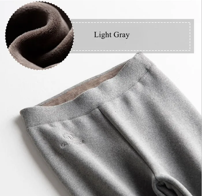 Light Gray Утолщенные зимние леггинсы для женщин; бархатные леггинсы с высокой талией; теплые брюки для тренировок; хлопковые флисовые леггинсы с вышивкой в виде облаков; Mujer - Цвет: Light Gray