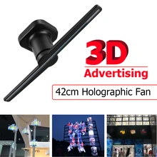 Светодиодный 3D голографический проектор Голографический рекламный дисплей вентилятор уникальный светодиодный световая рекламная лампа US/EU/Plug