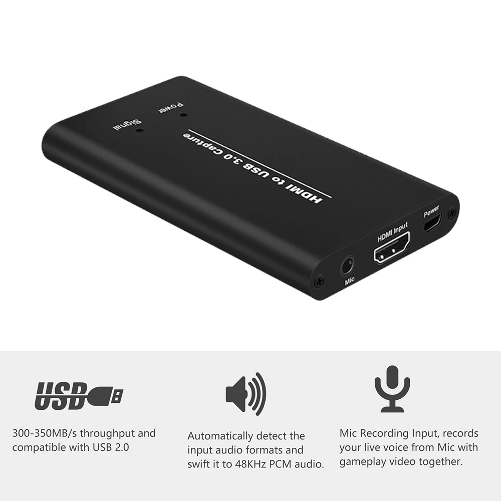 Карта видеозахвата HDMI к USB3.0 карта ключ 4K60Hz игра прямая трансляция с микрофоном