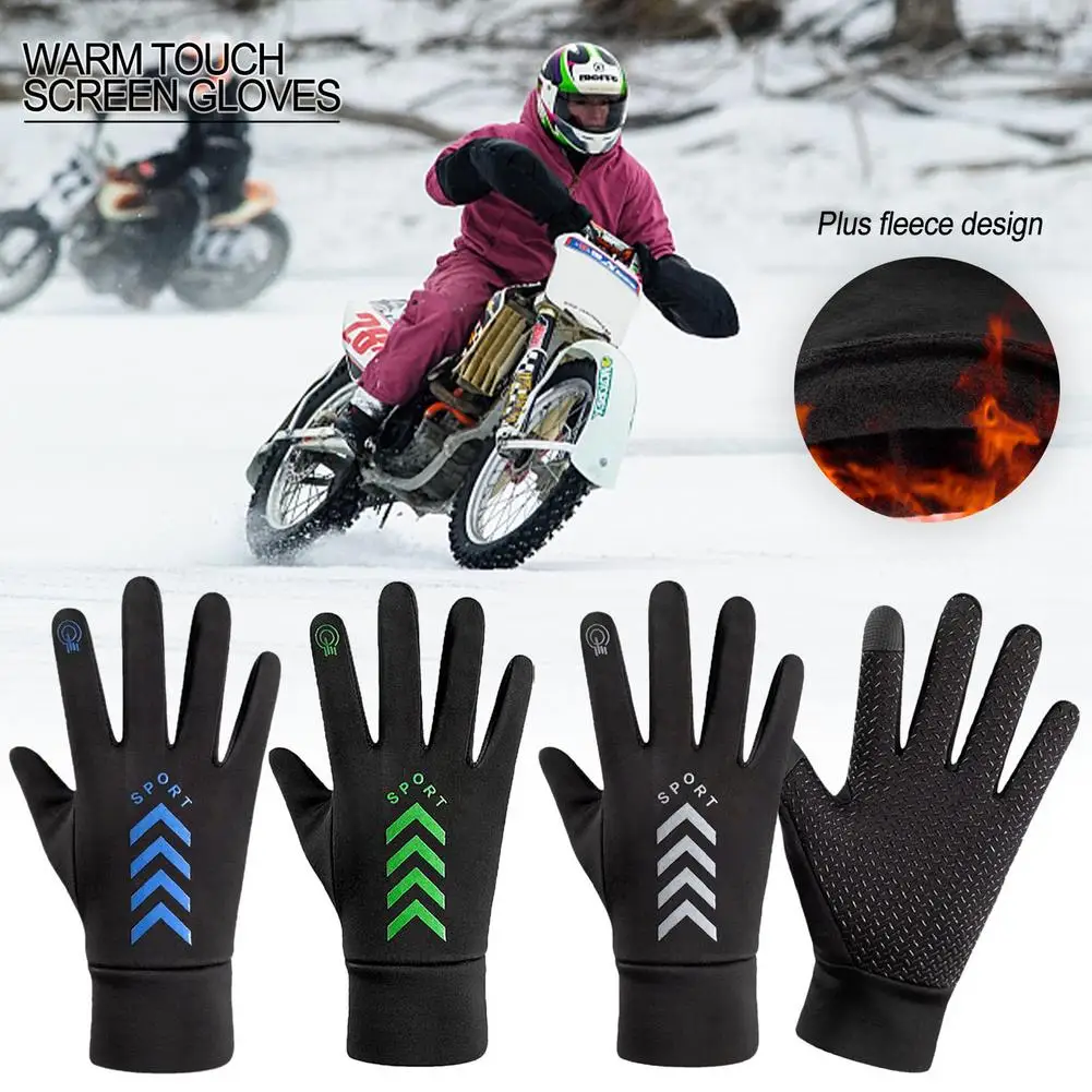 Touchscreen Gloves Full Finger arm warmers Riding Gloves for Cycling Inner Velvet Waterproof Winter Gloves for Biking