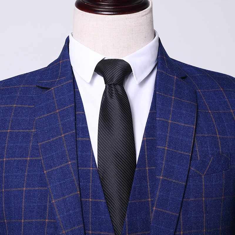 2019 suit three-piece men's slim check suit groom wedding dress (jacket + pants + vest) men's boutique business casual suits 2019 suit three-piece men's slim check suit groom wedding dress (jacket + pants + vest) men's boutique business casual suits