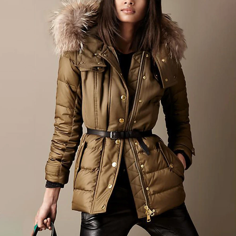 Chaqueta acolchada de algodón para mujer, Parkas cálidas de piel, abrigos de plumón, moda joven e Invierno|Parkas| - AliExpress