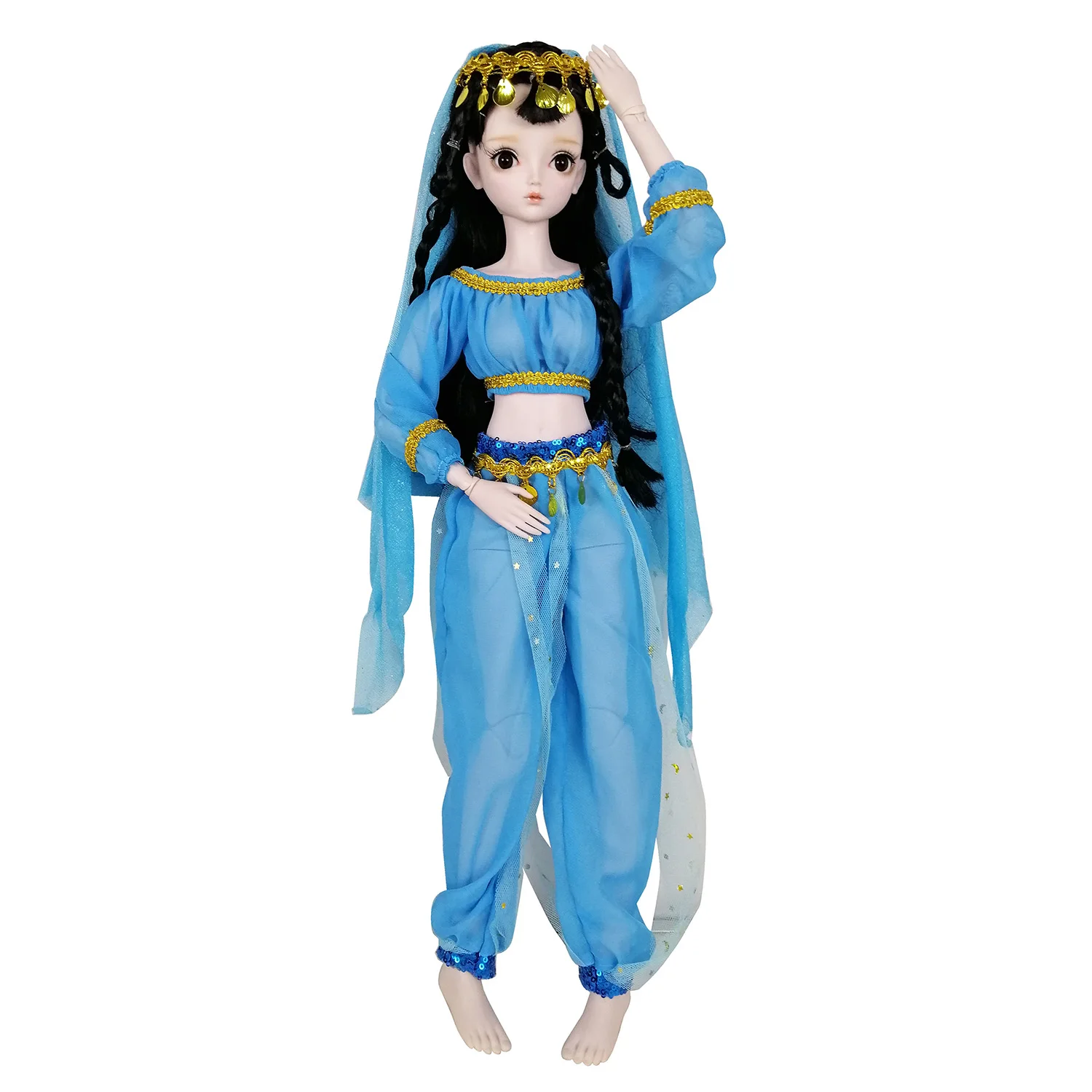 EVA BJD 22 дюйма 22 дюйма 1/3 Арабская девушка в синем платье шаровая шарнирная кукла BJD SD куклы Подарочная игрушка ручной работы макияж полный набор