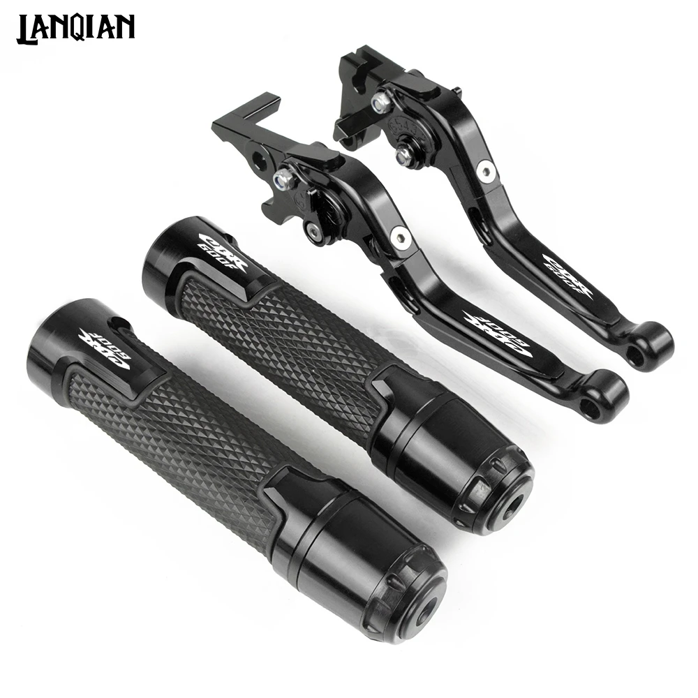 Для Honda CBR600F мотоцикла тормозной рычаг сцепления и 7/8 ручки CBR 600F 1991 1992-2007 2011 2012 2013 CBR600F аксессуары - Цвет: BKBKBKBK And Grips