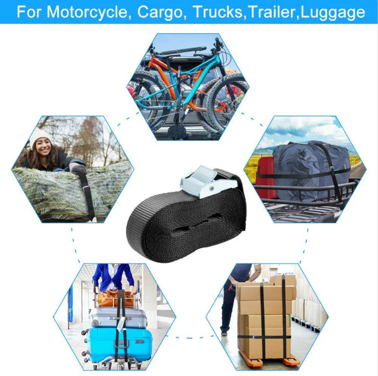 Ratchet Straps Tie Down Belt Cam Buckle Straps Heavy Duty Tensioning Belt Lashing Straps 2M Adjustable for Motorcycle, Cargo, Tr Ratchet Straps Tie Down Belt Cam Buckle Straps Heavy Duty Tensioning Belt Lashing Straps 2M Adjustable for Motorcycle, Cargo, Tr
