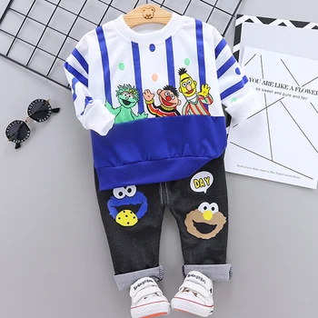 

Cartoon Clown T-shirt+Jeans Kids Sport Suit For Children Clothing Outfits For 2PCS Toddler Baby Boys Girls Clothes Sets