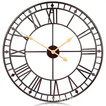 

Modern Simple And Creative Iron Antique Clock Home Decoration Diamond Mute 3D Wall Digital Clock Metal Wall Art Decor