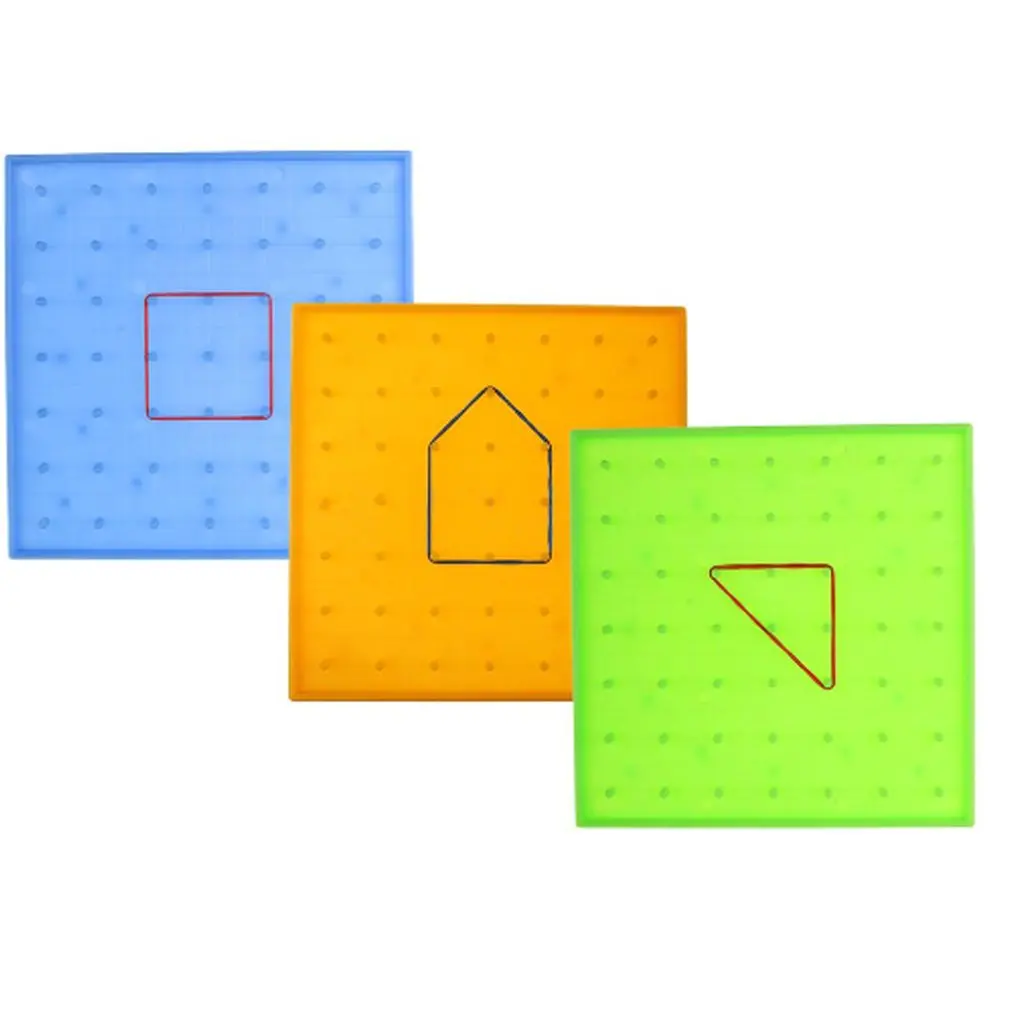 Teaching Instrument Puzzle Game Toy Nailboard Tool Plastic Nail Plate Primary Mathematics Geometry Demo Children Educational Toy