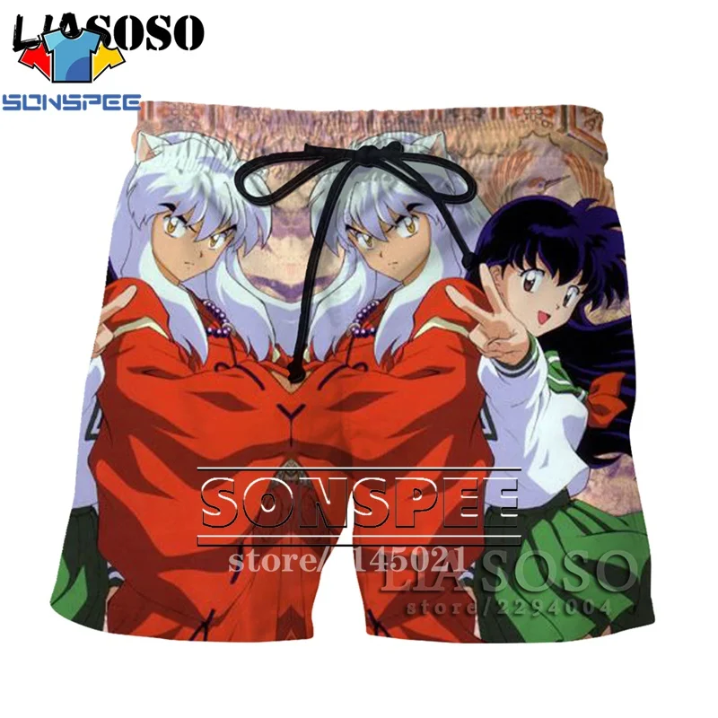 SONSPEE, 3D принт, аниме, Inuyasha, мужские, женские, дышащие, пляжные шорты, летние, для фитнеса, штаны, повседневный стиль, качественная спортивная одежда, D05