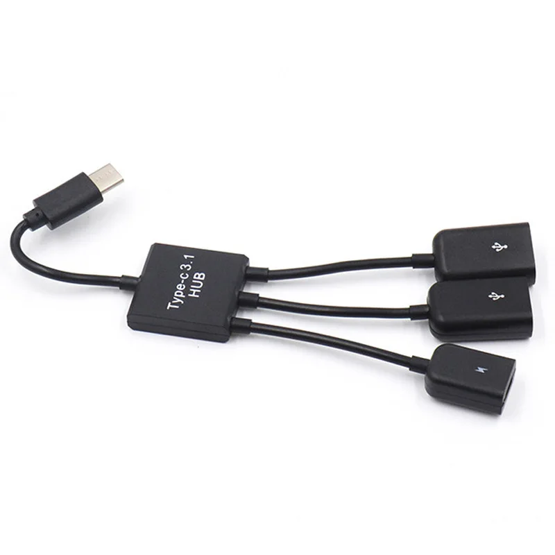 Адаптер хоста 3 в 1 Micro usb-хаб штекер-гнездо двойной USB адаптер OTG кабель-удлинитель