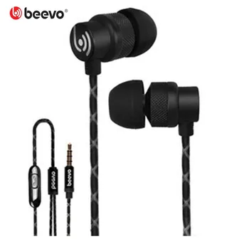 

Beevo Sound Proof Sport Bass Earphone HIFI Headphones with MIC Control Wire Metal Best Running Auriculares 3.5mm Gold
