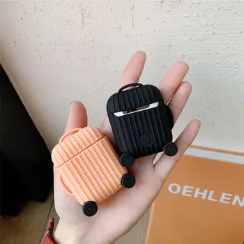 

Fashion Cute Suitcase Trunk Case For Apple Airpods 1/2 Luggage Design Charging Box Protect Cover