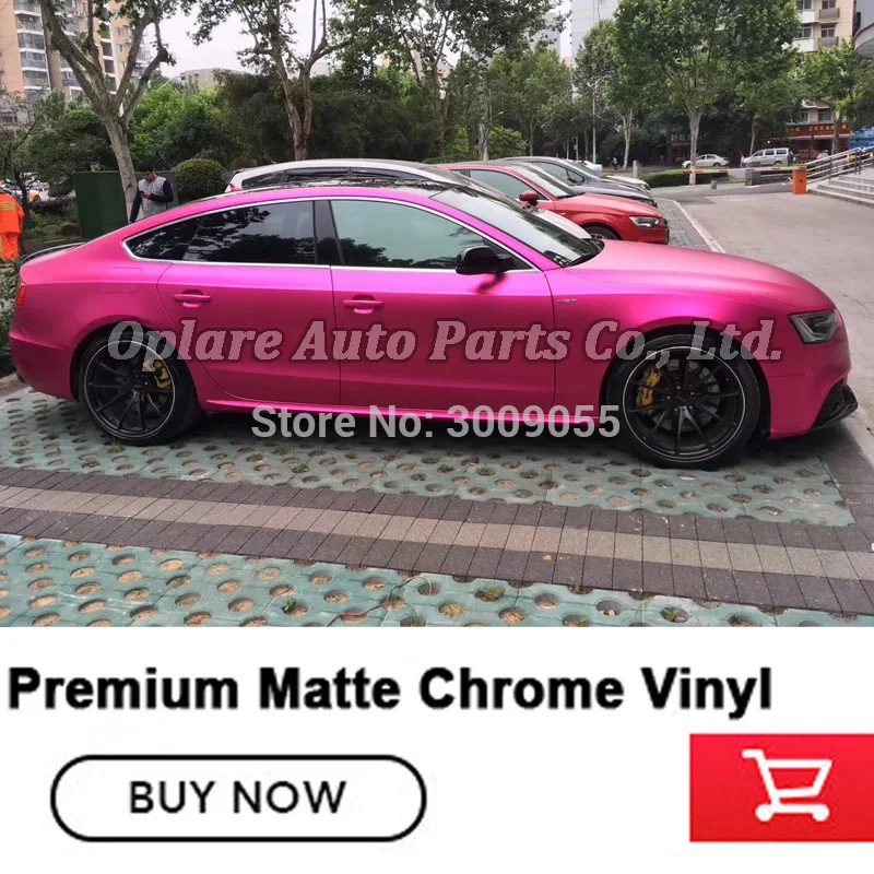 

Highest quality pink matte chrome vinyl wrap Vehicle wrapping Car wrapping paper matte chrome Vinyl high end Raw material