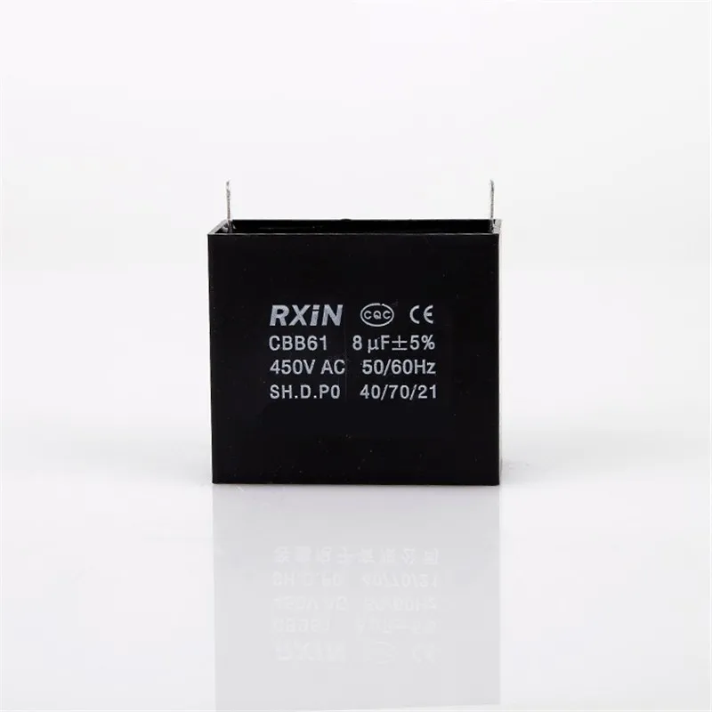CBB61 starting capacitance AC Fan Capacitor 450V AC8uF 10uF 12uF 14uF 15uF 16uF 18uF 20uF 24uF 50 60Hz Motor Run Capacitor 1pcs