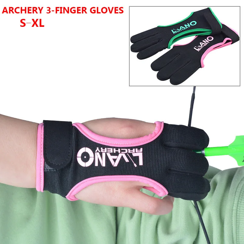 3 Finger Protector Arrow Gloves Guard Hunting Shooting Archery Bow Protective 