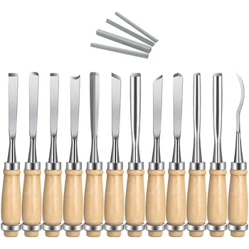 

Wood Carving Tool, Wood Chisel Set 12 PCS Carving Knife Wood Carving Tool with Handle