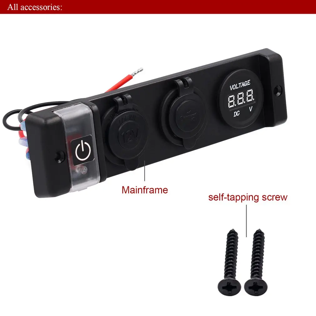 

New Waterproof Car Rv Car And Motorcycle Modified Car Charge Cigarette Lighter Take Electric Seat Switch Double USB Charger Sale
