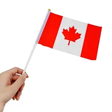10 sztuk 14x21cm kanada flagi banery małymi dłońmi flaga dla kibiców ręcznie łukowaty flagi akcesoria tanie tanio CN (pochodzenie) POLIESTER Wiszące Bayer Polyester Hand flag PRINTED