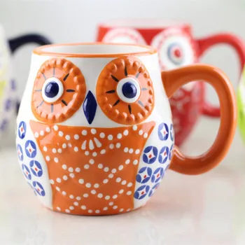 

KAWAII CARTOON OWL COFFEE MUGS CERAMIC CUPS MILK MUG TEA CUP THERMOS WATER BOTTLE HANDPAINT BREAKFAST DRINKWARE KIDS GIFTS