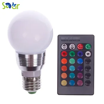 

E27 RGB LED Lamp 5W 110V 220V LED Bulb Light Lamp With Remote Control 16 Color Change Lampada LED Luz Holiday Party Lights 1PCS