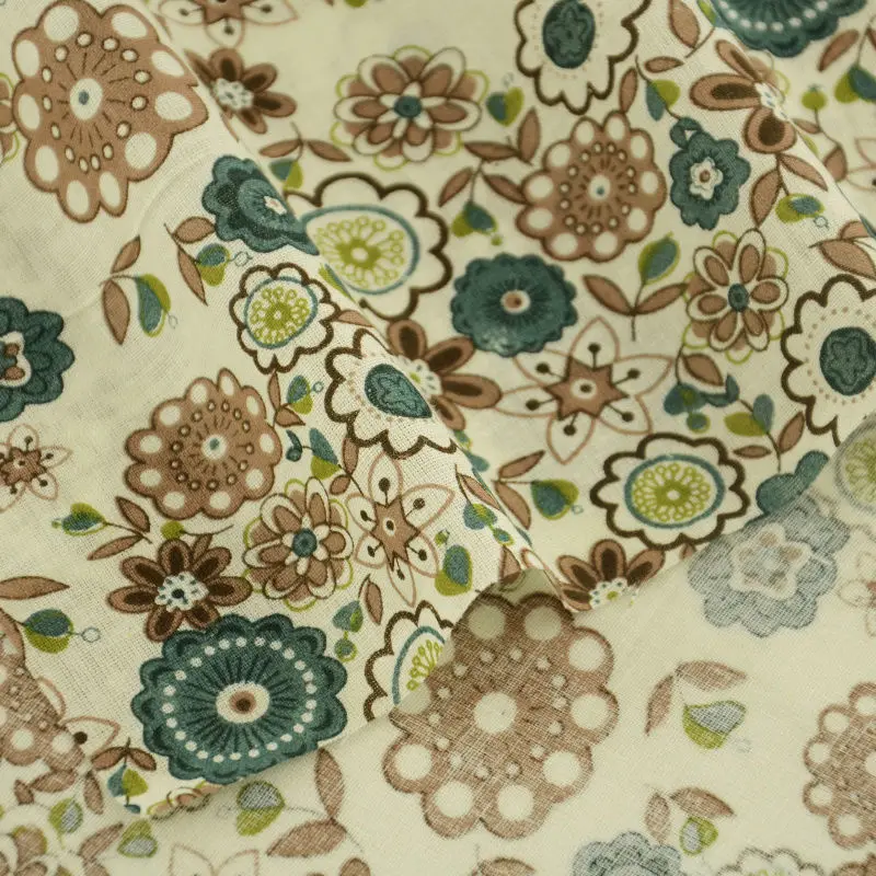 Booksew 9 Designs Cotton Fabric &quotRetro Turquoise&quot Bundle Tilda Quilting Scrapbooking Patchwork Cloth 50CMx50CM/Piece|patchwork cloth|designer