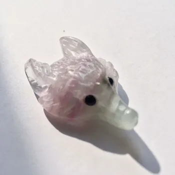 

wolf head figurines craved craft healing stones and crystals Pendant mini animals status for kids Home Decor