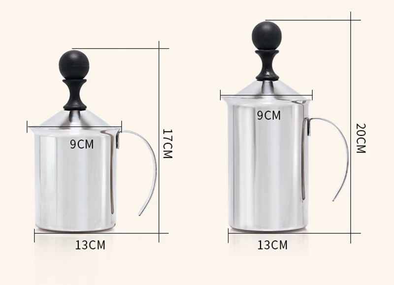 Ручной молочный пенообразователь, ручной насос из нержавеющей стали пеновзбиватель для молока, ручная насадка для взбивания молока кувшин, ручное управление пенообразователь молока