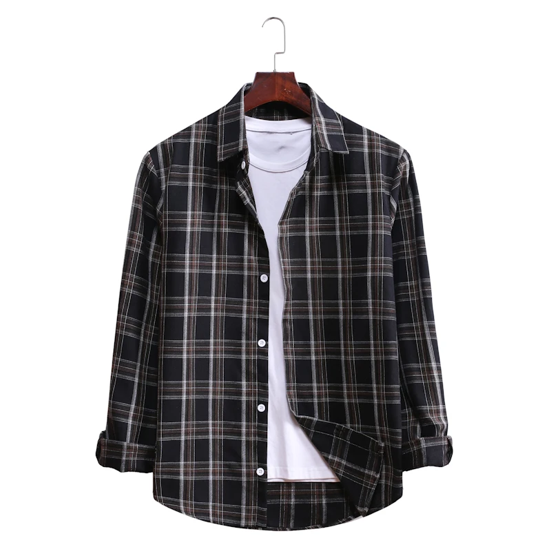 

2020 Brand Casual Spring Luxury Plaid Long Sleeve Slim Fit Men Shirt Streetwear Social Dress Shirts Mens Fashions Jersey