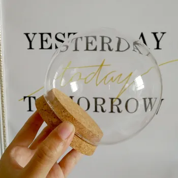

Diameter=12cm 6pcs/pack Cork Base Round Glass Dome Home Decoration Creative Glass Cover Vase Friend Gift Wedding Decoration