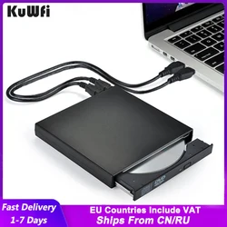 Unidad óptica externa USB 2,0, reproductor de CD/DVD ROM, grabador Delgado, lector portátil para ordenador portátil, windows y Macbook, DVD ROM