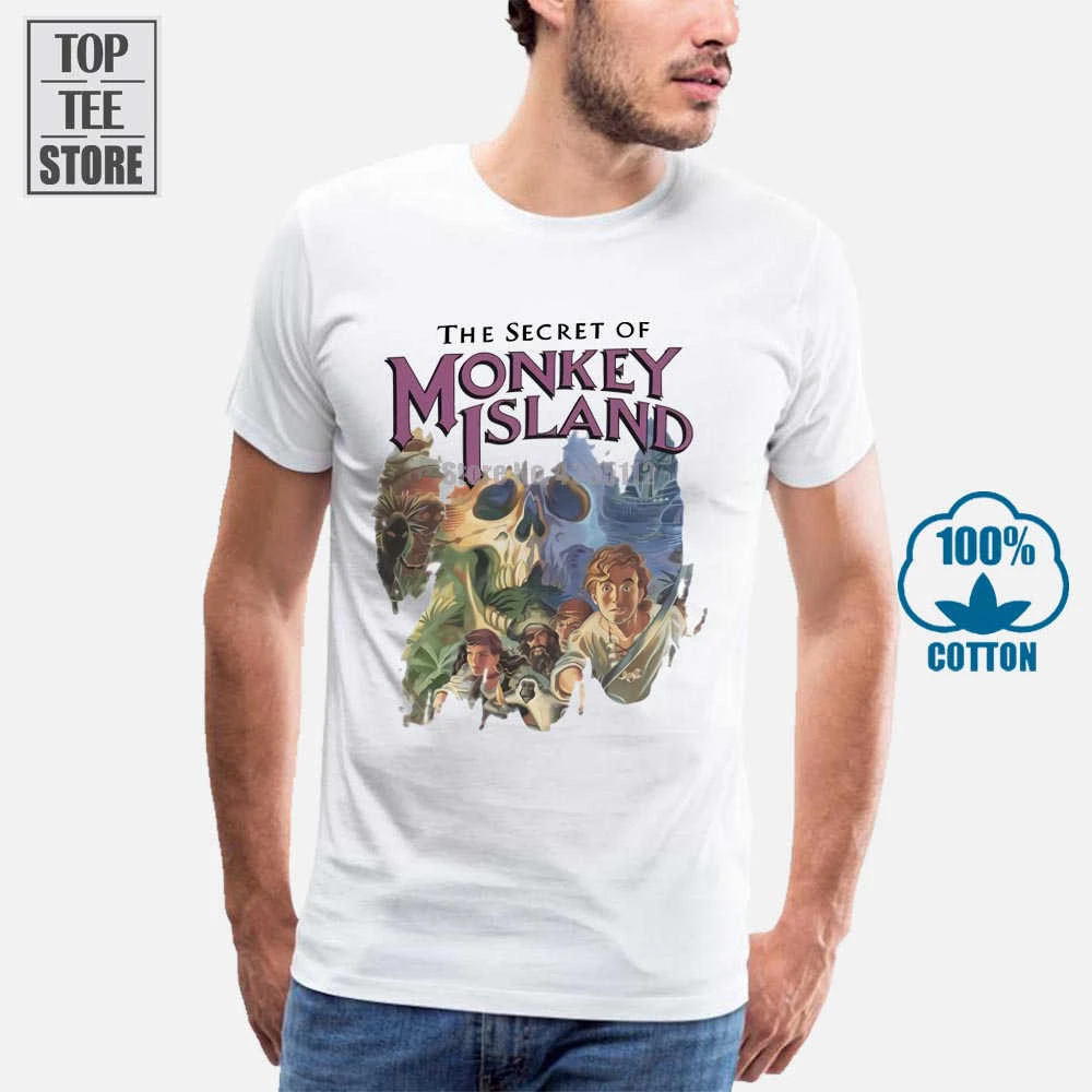 Creative Printed T Shirt The Secret Of Monkey Island Original Cover Guybrush Threepwood Videogame Men T Shirt|men shirt|t shirtprint t shirt - AliExpress