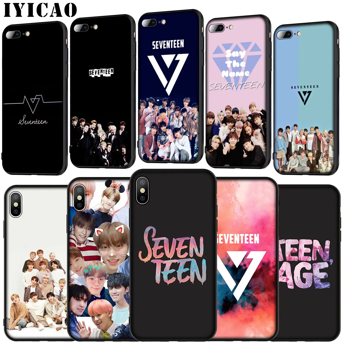 Seventeen 17 полос Мягкий силиконовый чехол для iPhone 11 Pro XR X XS Max 6 6S 7 8 Plus 5 5S SE телефона |