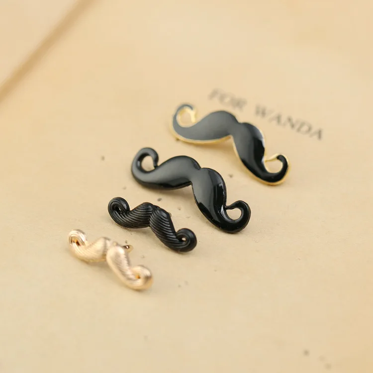 men's pins Barber Shop Pin original gift cute pins brooch Gentlemen Pin! mustache Mustache badges gift idea pins black & brass