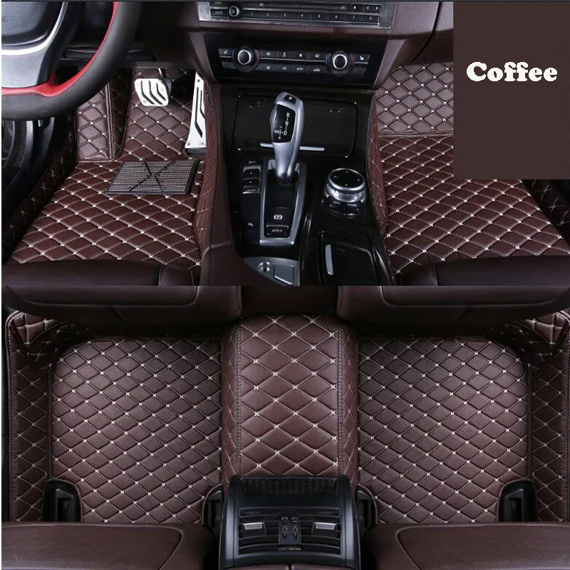 Для Toyota Corolla, аксессуары e120, микрофибра, кожа, автомобильные коврики, коврики для ног, защитные товары, автомобильные аксессуары - Название цвета: Coffee