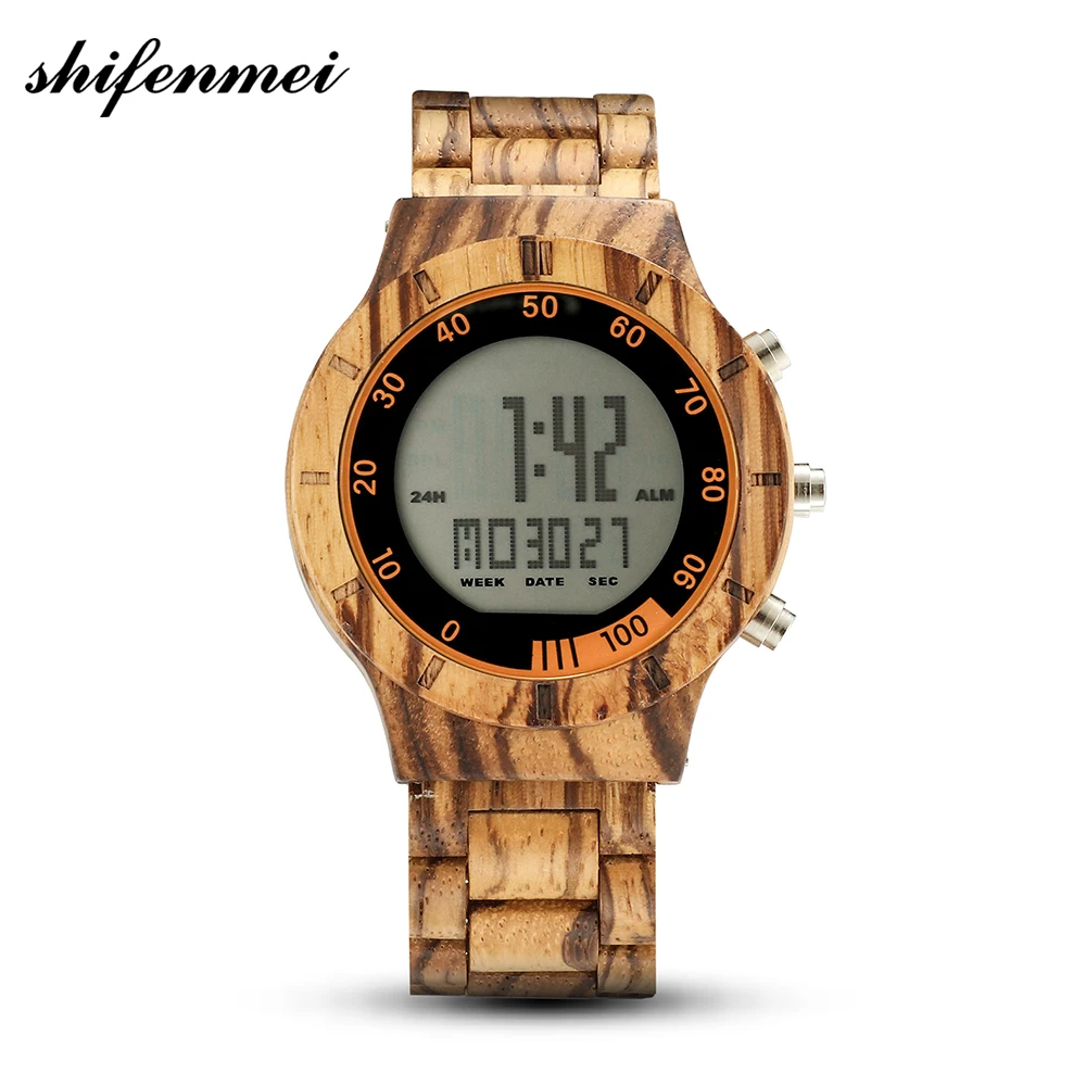 Shifenmei новые стильные мужские электронные часы деревянные электронные часы Homines электронные часы vigilias habentes подарок памятные