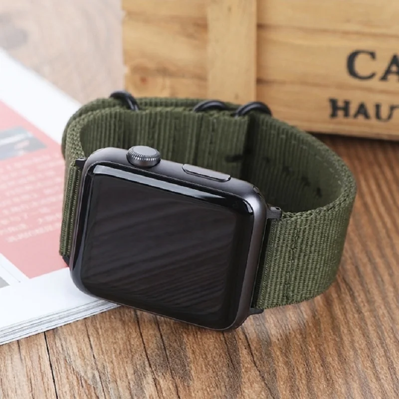 Нейлоновый ремешок для наручных часов Apple Watch версии 5/4/3/2/1 спортивный кожаный