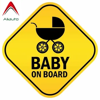 

Aliauto Warning Mark Styling Reflective Car Sticker Baby on Board Creative Personality Decal Automobile Motorcycle Parts,7cm*7cm
