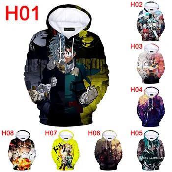 

Unisex Japanese Anime My Hero Academia Boku No Hero Academia 3D Print Hoodie Long Sleeve sudaderas con capucha femeninas