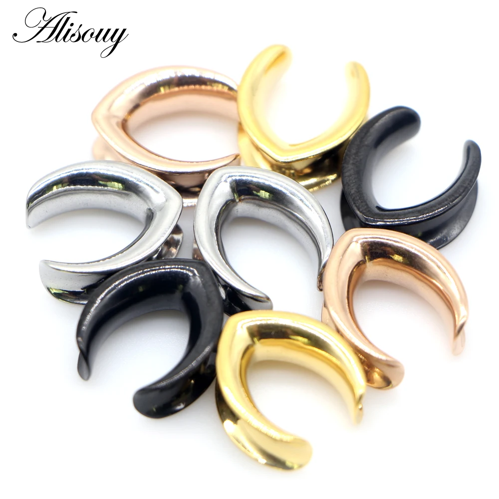 Body Jewelry Piercing Jewelry Ear Piercing Jewelry 2pcs 6mm-30mm Water Drop Glossy Stainless Steel Ear Plugs Tunnels Expander Saddle Ear Gauges Piercings