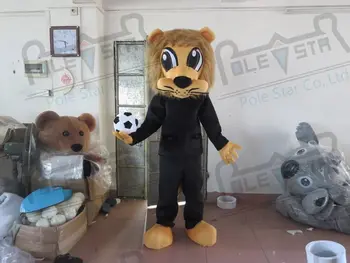 

quality black suit lion mascot costumes cartoon plush lion mascot design