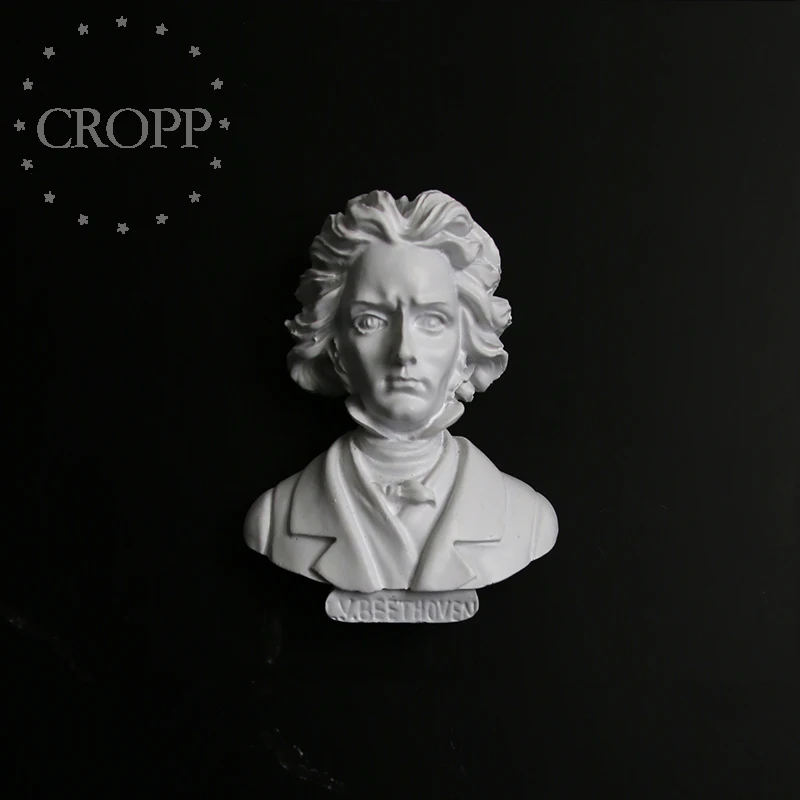  New Abstract Portrait Beethoven Human Face Imitation Plaster Model Resin Brooch Pin for Women Girl Art Student | Украшения и