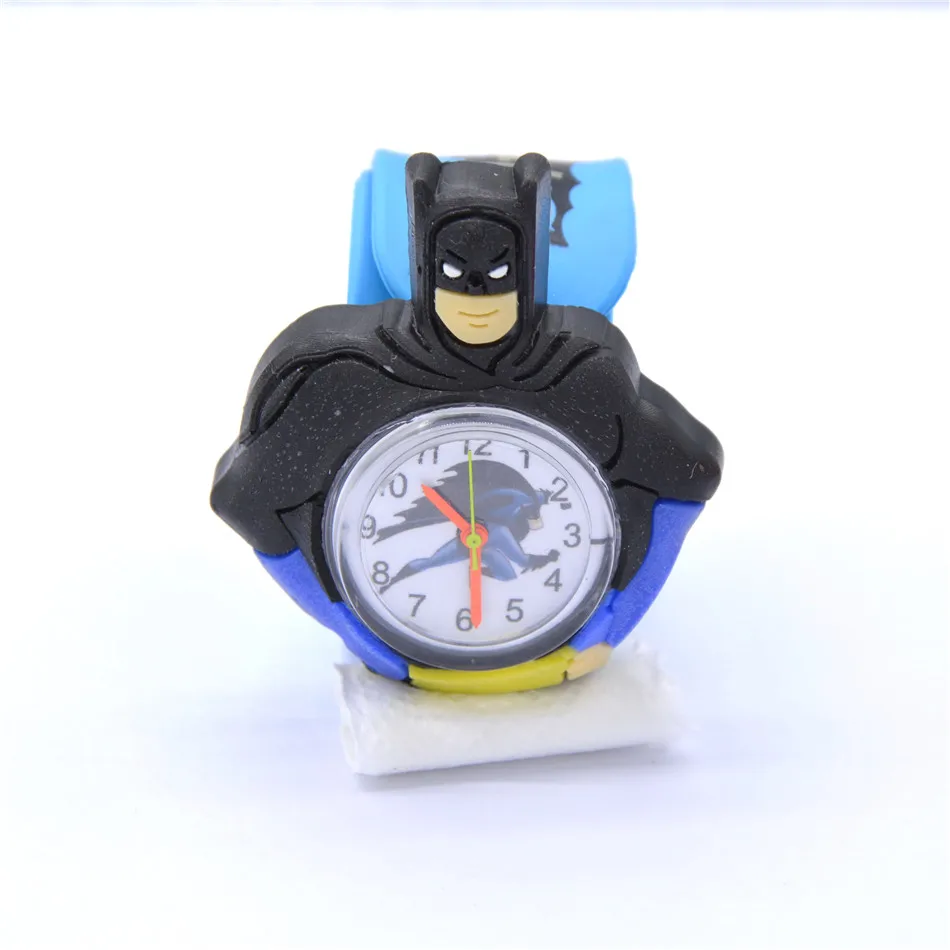 Крутые комплекты для мальчиков наручные часы для детей с мультипликационным принтом «Герой» Стиль игрушки часы резиновый ремень кварцевые часы