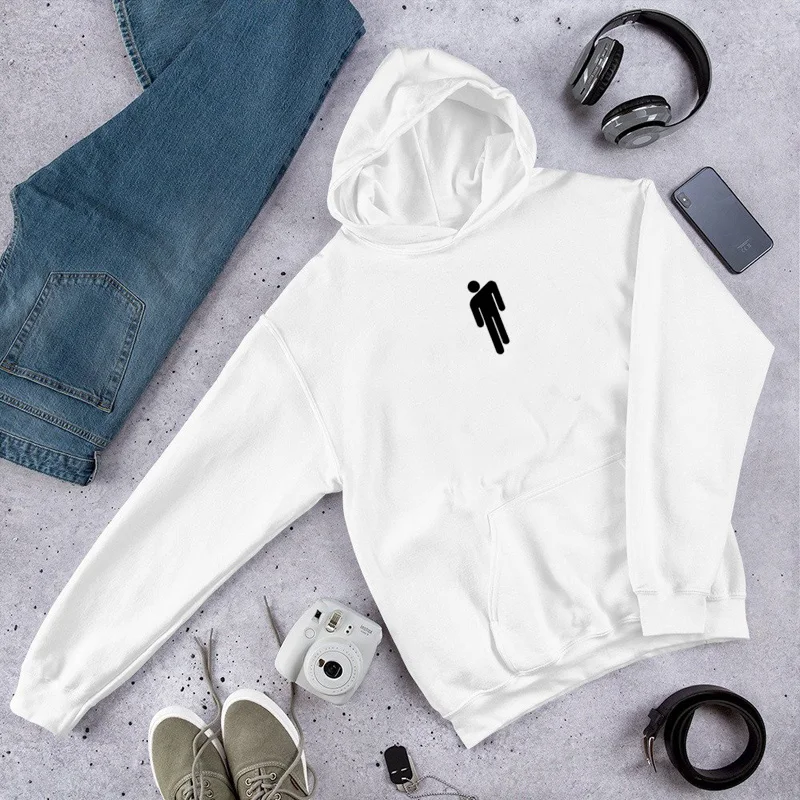 Белый Billie Eilish толстовка женская желтая зеленая Eilish Merch Одежда Harajuku Sad Bunny Pulloverhoodies Eilish подарок для фанатов - Цвет: Белый