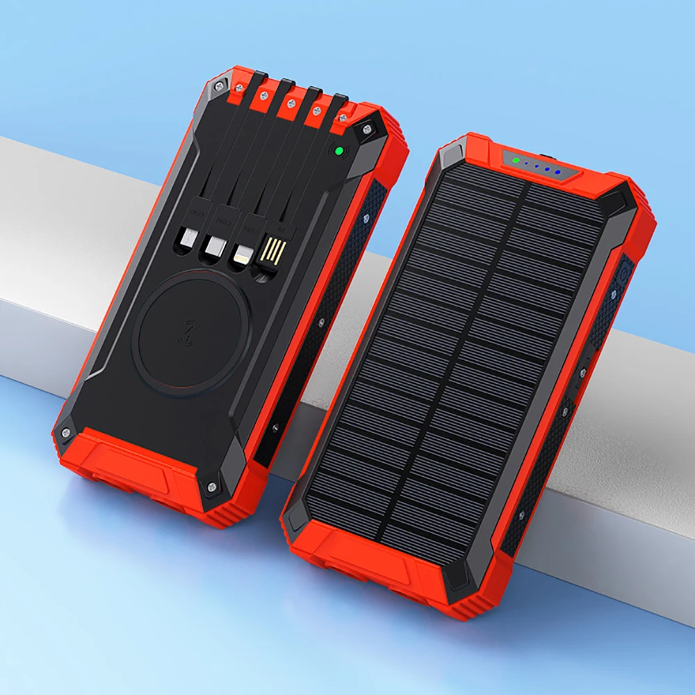 12v power bank 20000mAh Mobilepower Self-Contained Cable Solar Mobile Power Shared Universal Soft Case Mobile Phone Neutral Wireless Power Bank power bank best buy Power Bank