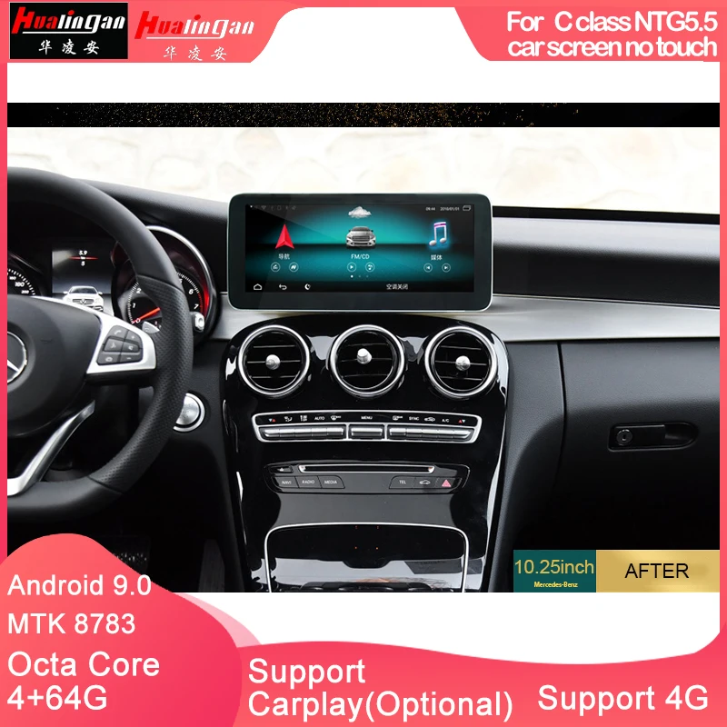 Hualingan ForMercedes-Benz C class NTG5.5 Android Восьмиядерный автомобильный dvd-плеер 4G интернет 64G